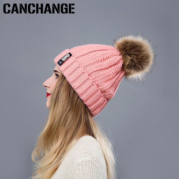 

canchange fashion women winter hat pom poms skullies beanies winter fashion cotton knitted hat charm women soft beanies caps, Blue;gray