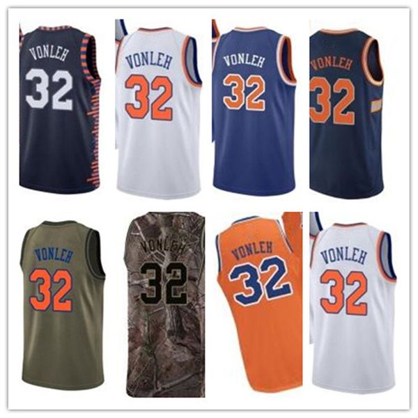 

custom 2021 knick style jerseys black white green army green 32 noah vonleh basketball jersey ing, Black;red