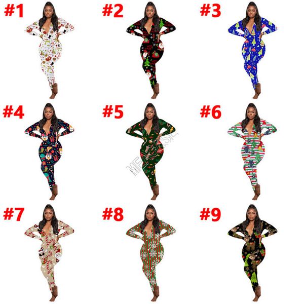 

2020 women christmas trousers home jumpsuit christmas clothes long sleeve jumpsuits rompers striped elk one piece clothes sale d102301, Black;white