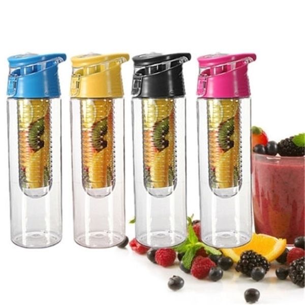 

flip lid 800ml fruit juice infuser infusing sports water bottle health bpa crusher artifact cup
