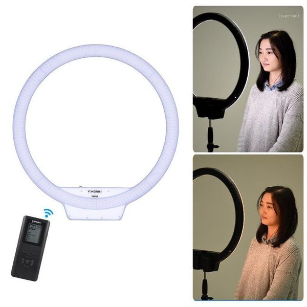

flash heads yongnuo yn608 selfie ring light 3200k~5500k bi-color temperature wireless remote led video cri>95 with handle grip1