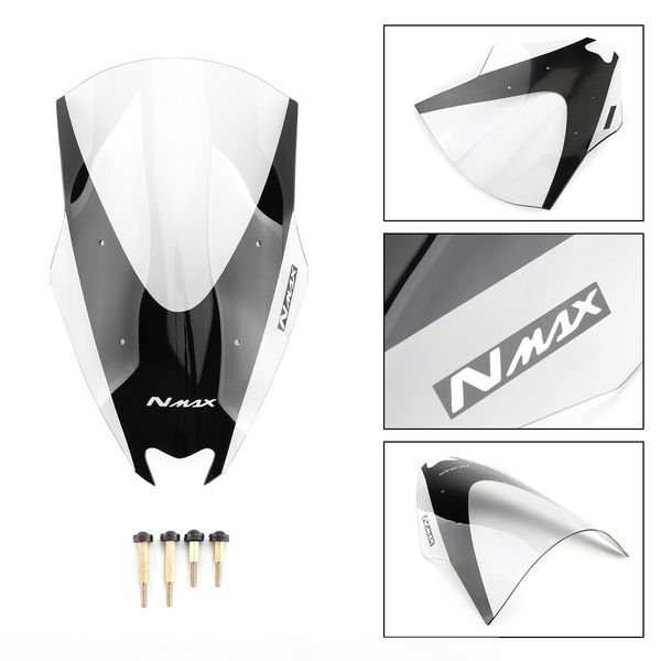 

areyourshop motorcycle moto windshield windscreen deflector protector for yamaha 16-18 nmax155 clear uk gb motorbike accessories parts