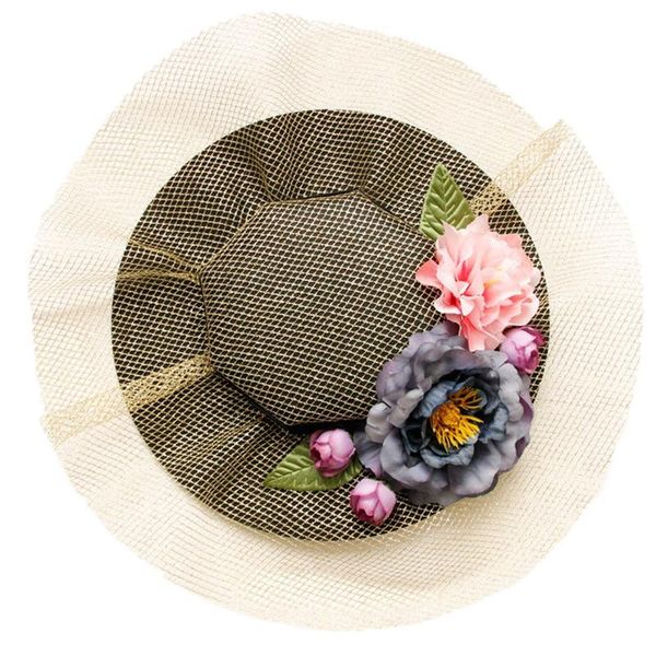 

gothic lolita nets ballroom hat flower hair accessories wedding vintage hat hair clips, Blue;gray