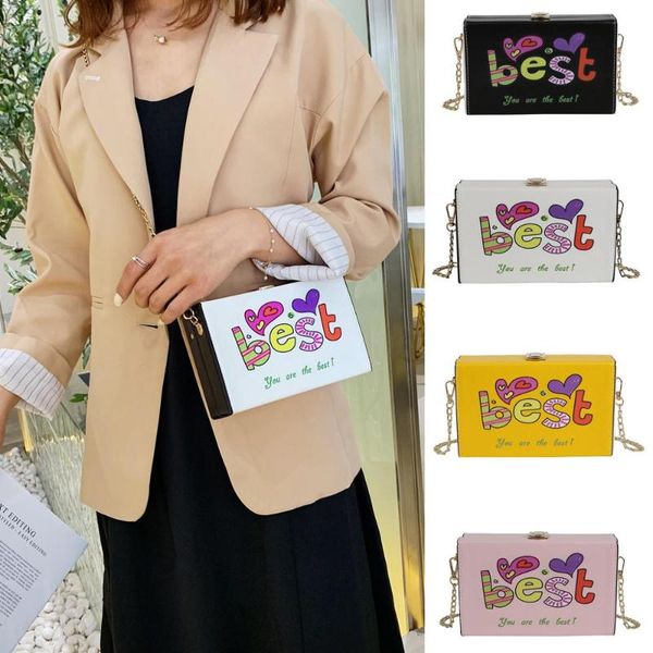 

fashion ladies bag letter handbag chain messenger bag portable small square leather shoulder dropship y605