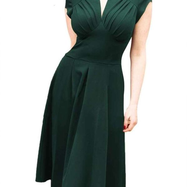 

waist slim hepburn closing style 50s big swing dress, Black;gray