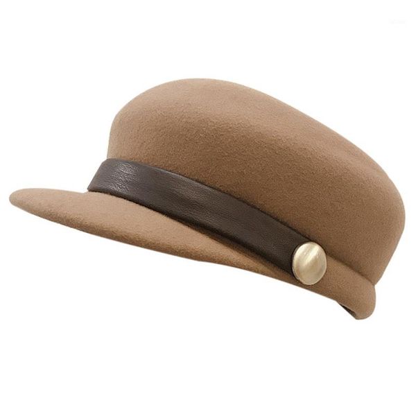 

wool felt hat warm wool winter hat visor / beret / newsboy1, Blue;gray