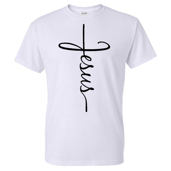 

sport 2020 spring summer trendy jesus cross t-shirt solid color art printed men/women casual o-neck streetwear tshirt cotton tees