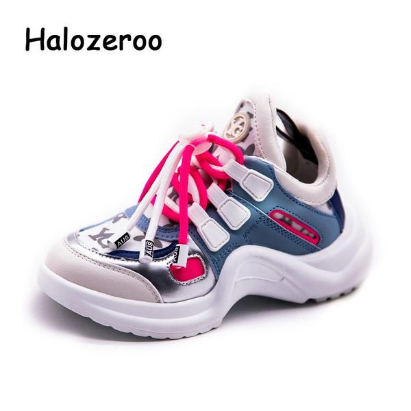 

autumn kids sport sneakers baby girls slip on running shoes children blue casual sneakers boys brand chunky trainers, Black
