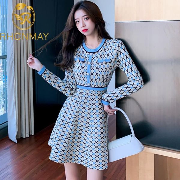 

vintage women elegant dress long sleeve o neck fashion office lady a line slim vestidos autumn winter korean dresses, Black;gray