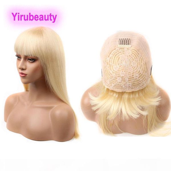 

brazilian human hair capless wigs 613# color body wave virgin hair 10-26inch blonde mechanism wig 100% human hair straight, Black;brown