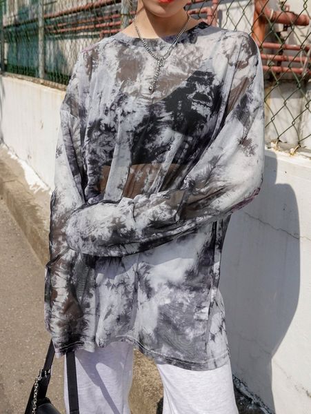 

dazy tie dye drop shoulder sheer i4yn#, White