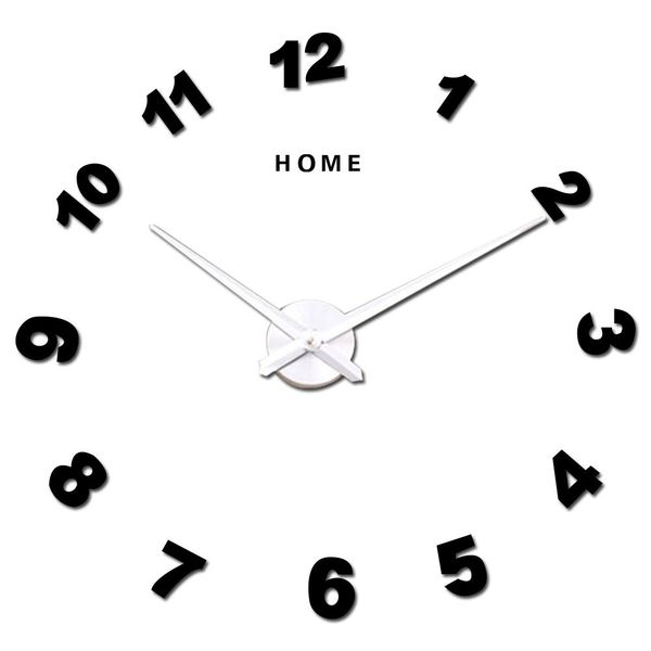 

3d diy big wall clock acrylic mirror stickers arabic numeral large wall clocks for living room oversize digital clock home decor q bbylod