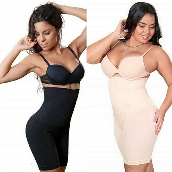

women's shapers 4xl plus size women ladies slimming fashion solid high waist lift tummy control shorts pants underwear body shaper 2021, Black;white