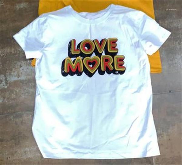 

summer round neck short sleeve tees designer new feamle loose casual tshirts women love letter pattern t-shirts fashion trend, White