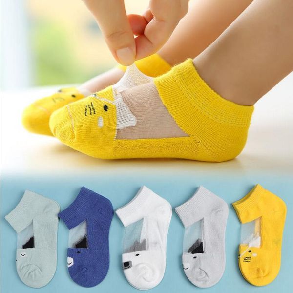 

2020 new summer boys girls kids socks set 1-6y children kids thin short socks cotton comfortable child socks lot, Pink;yellow
