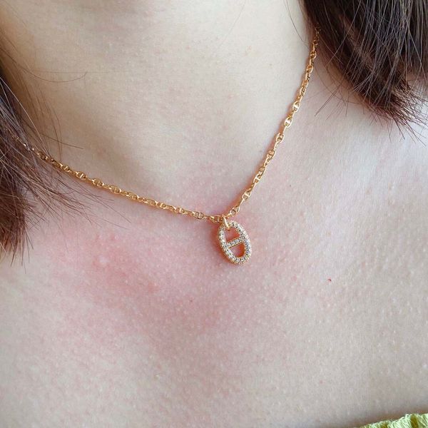 

2022 luxury quality pendant necklace with diamond in two colors plated ol clasp for women wedding jewelry gift have box stamp ps3622, Silver