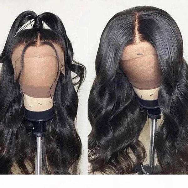 

brazilian body wave human hair wigs for women 13x4lace front wig body wave natural hairline pre-plucked lace frontal wigs, Black;brown