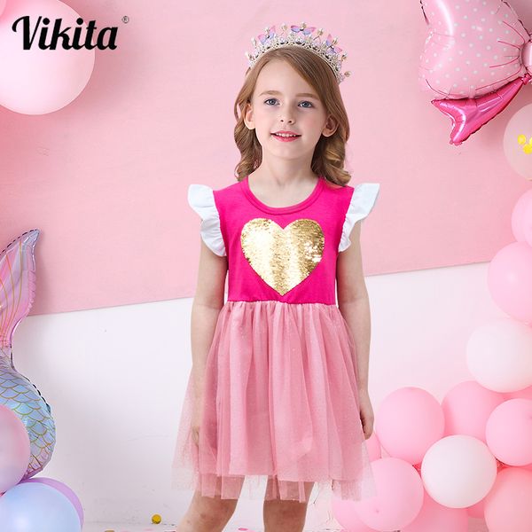 

vikita girls princess dress kids unicorn dresses children unicorn vestidos 2019 girls tutu dresses summer kids dress for girl lj200923, Red;yellow