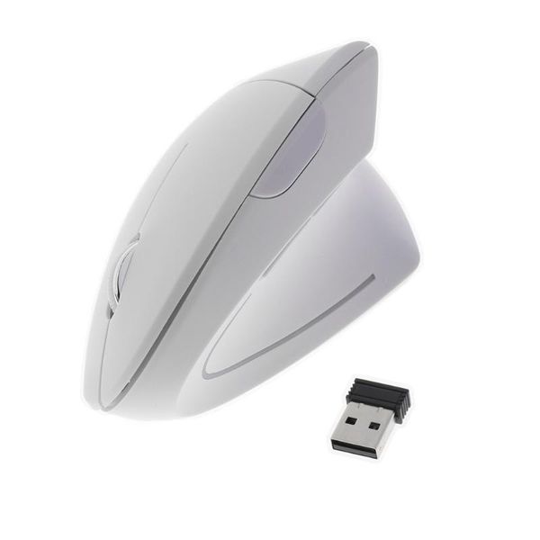 

2.4g ergonomic optical wireless vertical mouse usb mice 800 / 1200 /1600 dpi-white