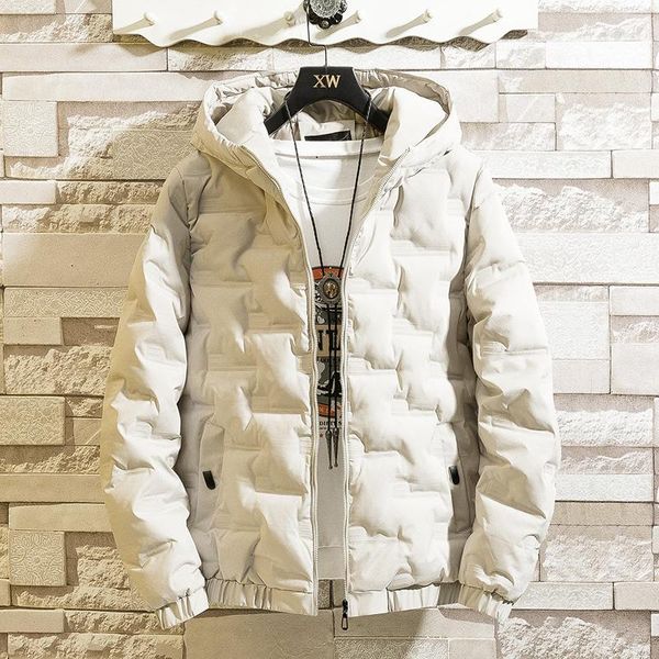 

2020 men jacket winter coats new hooded casual warm men parkas coat autumn outwear windproof hat padded jacket, Black