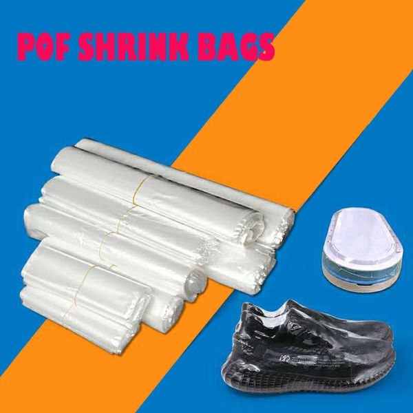 

100pcs/lot transparent pof heat shrink bags for cosmetic crafts packaging membrane shrinkable plastic film package supplies big size bag