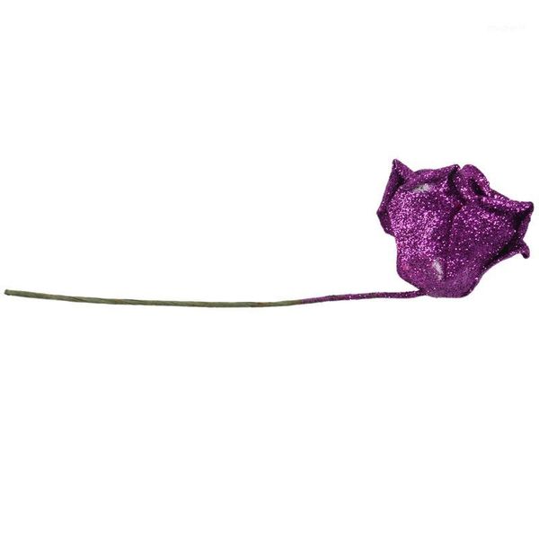 

7pcs foam glitter artificial rose decor, purple1