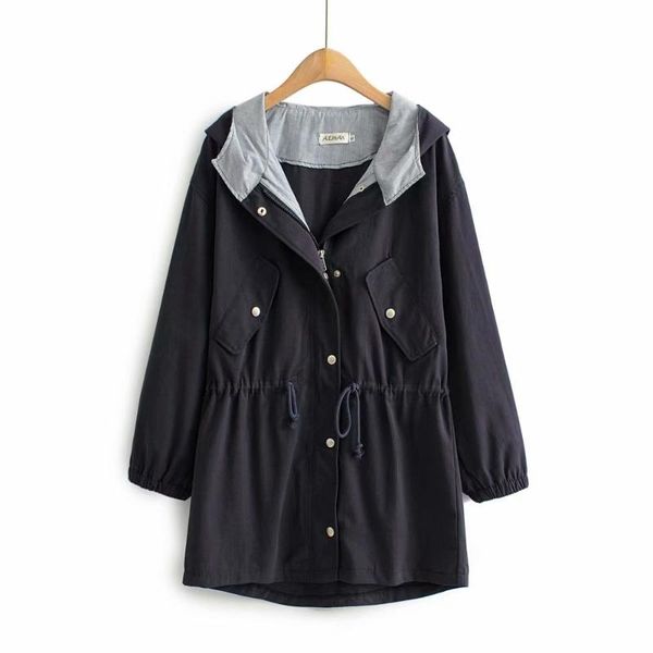 

plus size xl-3xl women's trench coat autumn winter casual outwear female womens trench coats, Tan;black