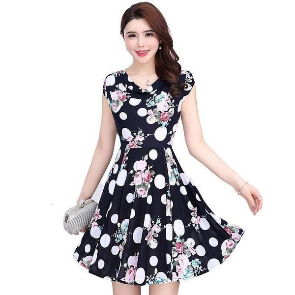 

women's dresses 2021 women milk silk dress short sleeves vintage printed flower print sundress casual bodycon clothes, Black;gray