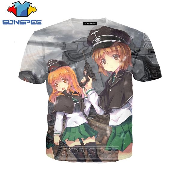 

girls und panzer cool girls 3d print shirts humor humor horror men clothing