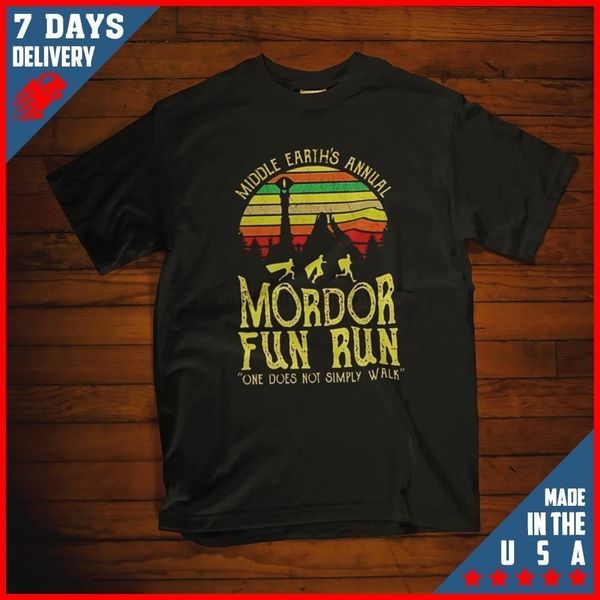 

middle earths annual mordor fun run t shirt black s-6xl t-shirt running sport hooded sweatshirt hoodie