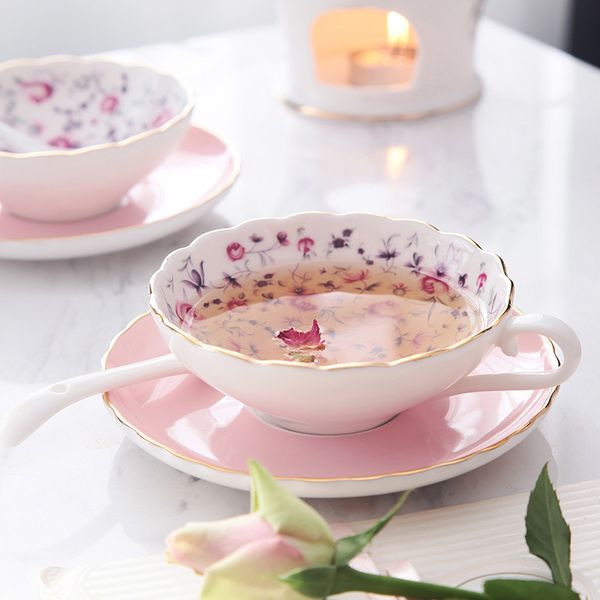 

luxury creative and saucers espresso cups english afternoon tea party teacup coffee cup porcelain design tazas de cafe q0105