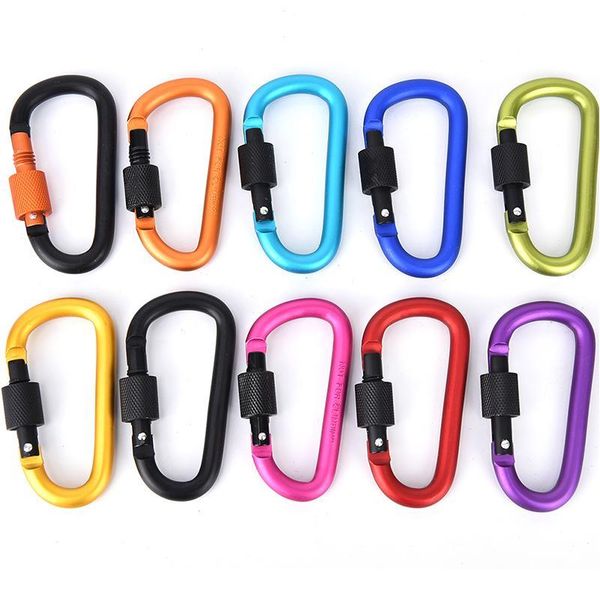 

1pc outdoor travel kit carabiner aluminum carabiner d-ring key chain clip camping keyring s jllrvt
