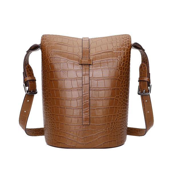 

single shoulder lady bag 2020 new crocodile pattern bucket lady bag