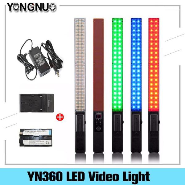 

flash heads yongnuo yn360 handheld led video light pography 3200k-5500k rgb color temperaturel + optional battery kit1