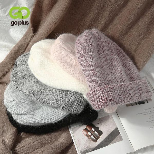 

goplus knitted thick winter hats for women casual soft warm angola fur beanie bonnet womens gorros mujer invierno c8235, Blue;gray
