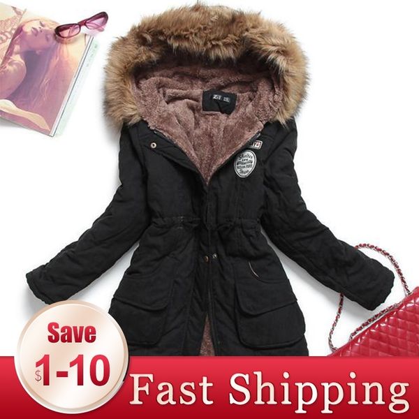 

new parkas female women winter coat thickening cotton winter jacket womens outwear parkas for women winter 201030, Black;brown
