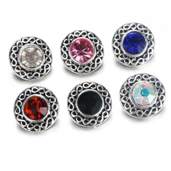 

10pcs lot 6 color 12mm snap jewelry lot vintage rhinestone metal snap buttons fit diy 12mm sivler snap bracelets jewelry 9825 h qylspl