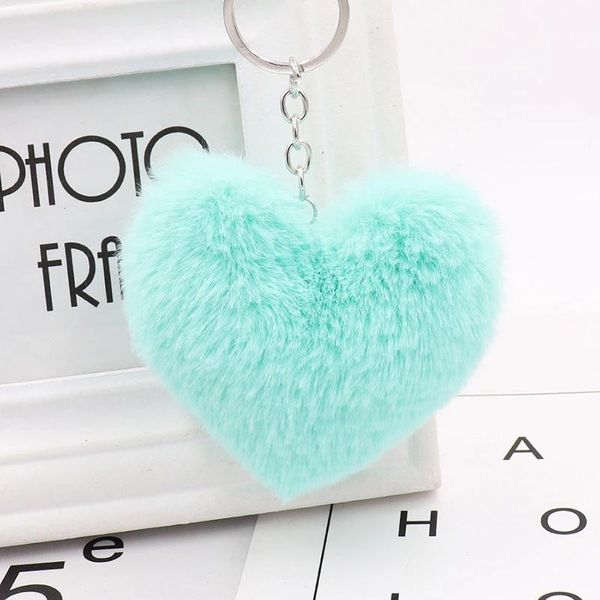 

plush ball key ring love mobile phone key chain soft artificial rex rabbit hair ball car key ring ladies bag pendant jewelry jllpag