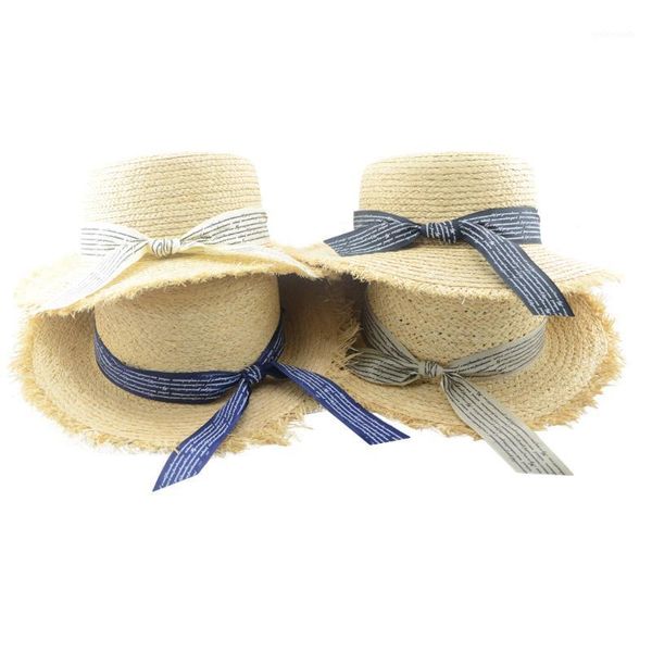 

wide brim hats packable upf straw sunhat women summer beach hat fisherman 100% raffia sun hat1, Blue;gray