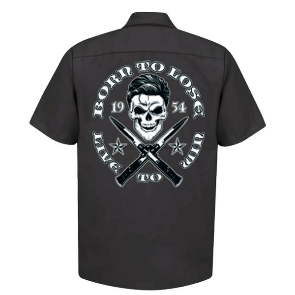 

od 58 mens red kap garage work shirt born to lose live to win race car 12 sport hooded sweatshirt hoodie