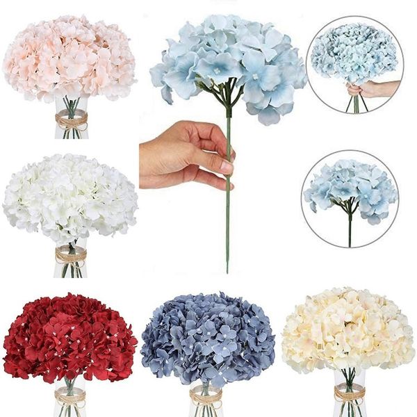 Simulation Hortensien Rot Weiß Rosa Künstliche Seidenblume Hause Dekorative Blumen DIY Hochzeit Party Blumen Dekor T9I001747