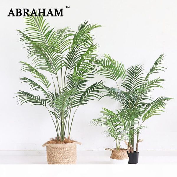 

220cm tropical plants large artificial palm tree green plastic palm leaves indoor fake monstera tree for home office shop decor