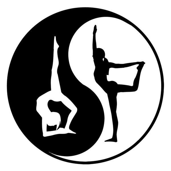 

14.4cm*14.4cm yin yang yoga car sticker vinyl decal window decor black/silver s3-5795