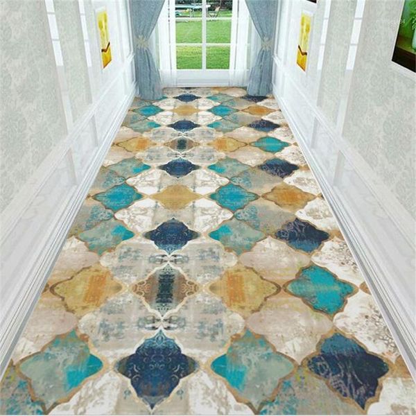

printed european moroccan style corridor blanket long blanket floor mat area rugs for kitchen home aisle decoration 80x200cm1