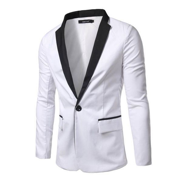 

2020 spring and autumn blazer for men fashion designer slim fit blazers one button gentleman men casual white suit, White;black