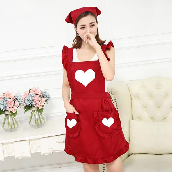 

Apron work home kitchen female fashion Japanese cute custom-made princess printing waist shop new adult Headscarf