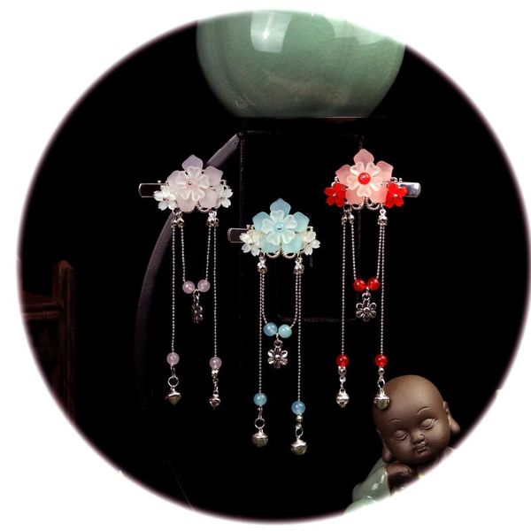 

1 pc vintage cherry blossom tassel antique hair clips blossom bride wedding hair clip headdress handmade clip, Golden;silver