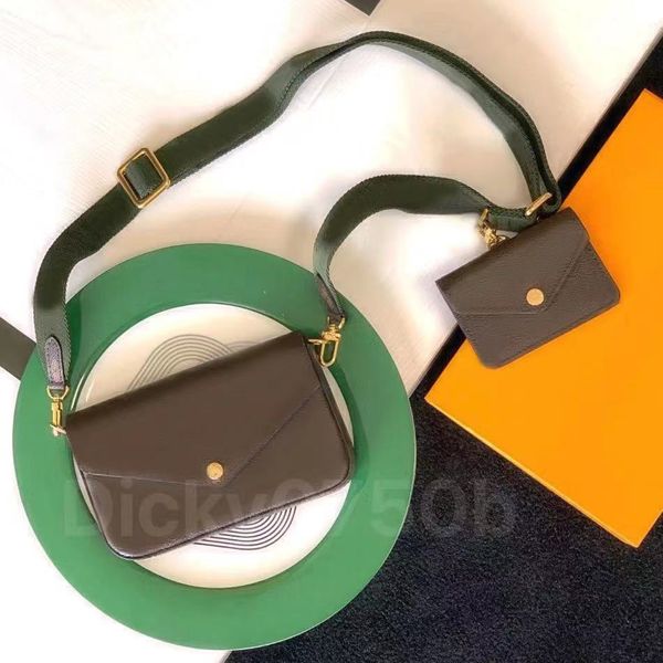 Двойной набор сумок на ремне Сумка-клатч для женщин Роскошный модный кошелек через плечо с цепочкой дизайнерская сумка-мессенджер с держателем для карт multi pochette felicie M80091