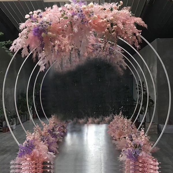 

party decoration iron circle wedding arch props background single flower outdoor lawn door rack birthday