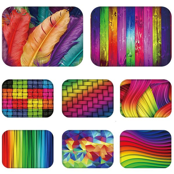 

geometric feather kitchen entrance door mat coral velvet carpet rubber colorful indoor floor mats non-anti-slip rug 48242
